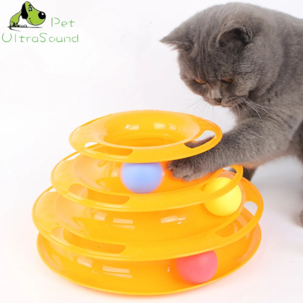 

Funny Cat Pet Toys Cat Crazy Ball Disk Interactive Amusement Plate Play Disc Trilaminar Turntable Cat Toy