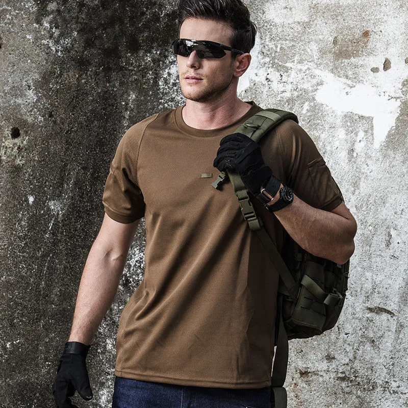 Summer O Neck Short Sleeve Thin Urban  T Shirt Tops Outdoor Sports Climbing Training Breathable Quick Dry T-Shirt Shirts