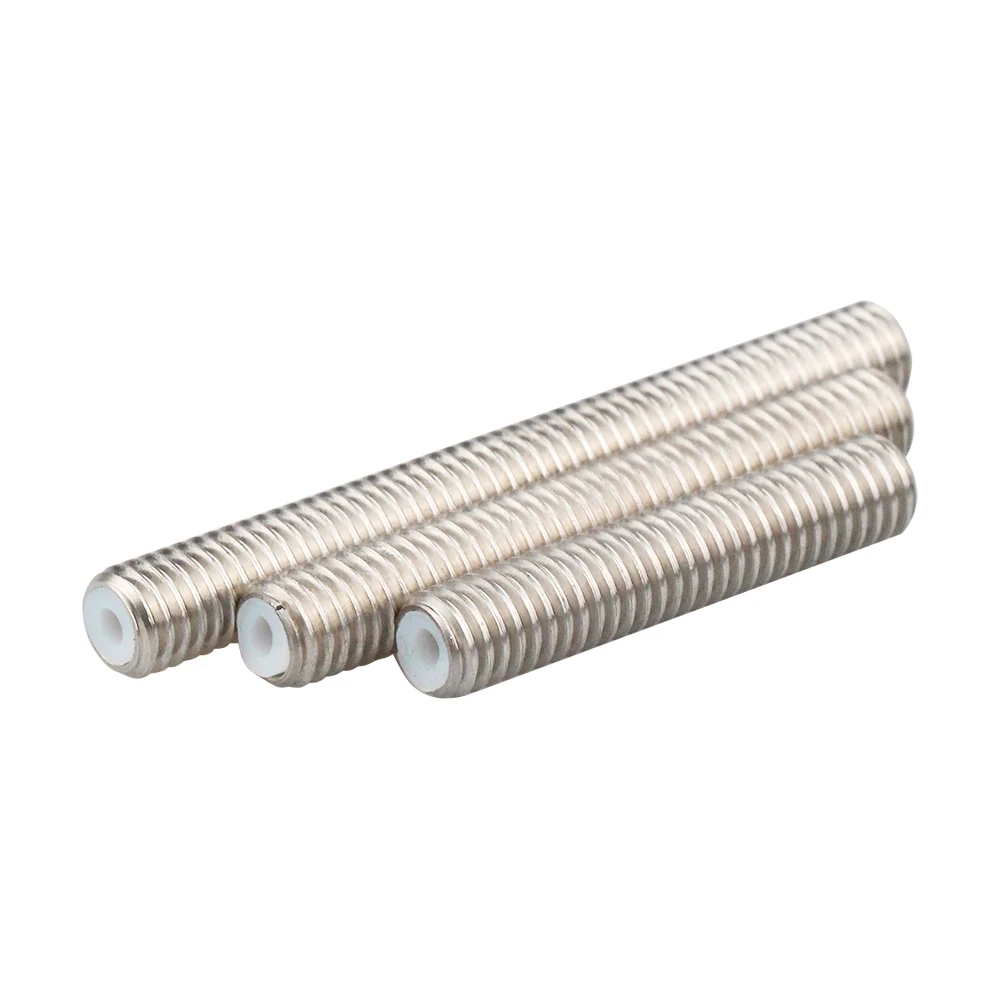 MK8/MK9 M6*30mm 40mm 50mm 3D printer Throat With PTFE Pipe Stainless Steel Feed Tube Nozzle Throat For 1.75mm Filament Makerbot