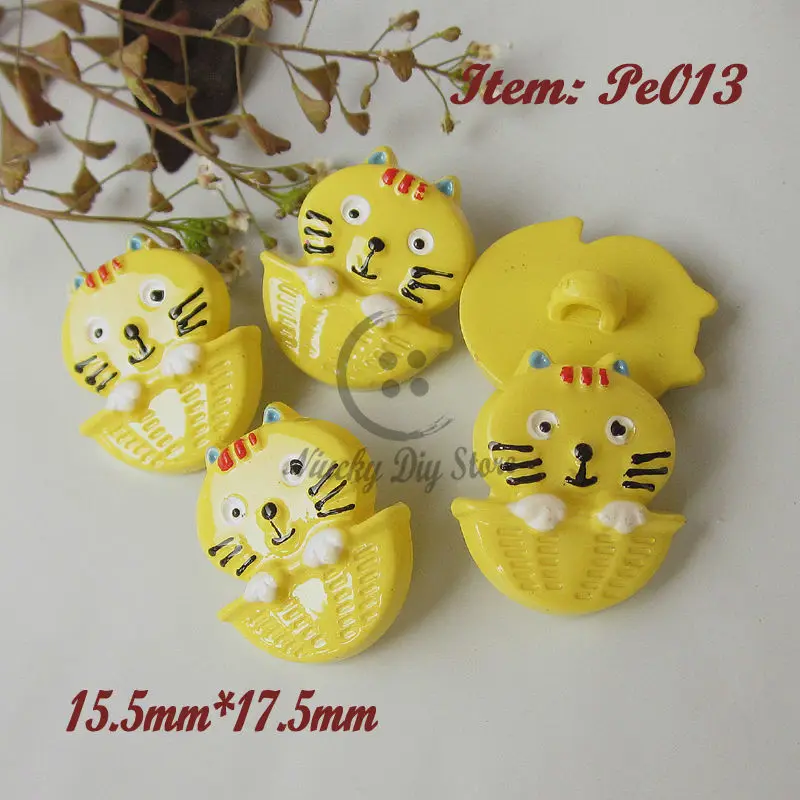 Bionic buttons 24pcs yellow baby tiger buttons eco-friendly craft animal cartoon buttons for craft handmade accessories