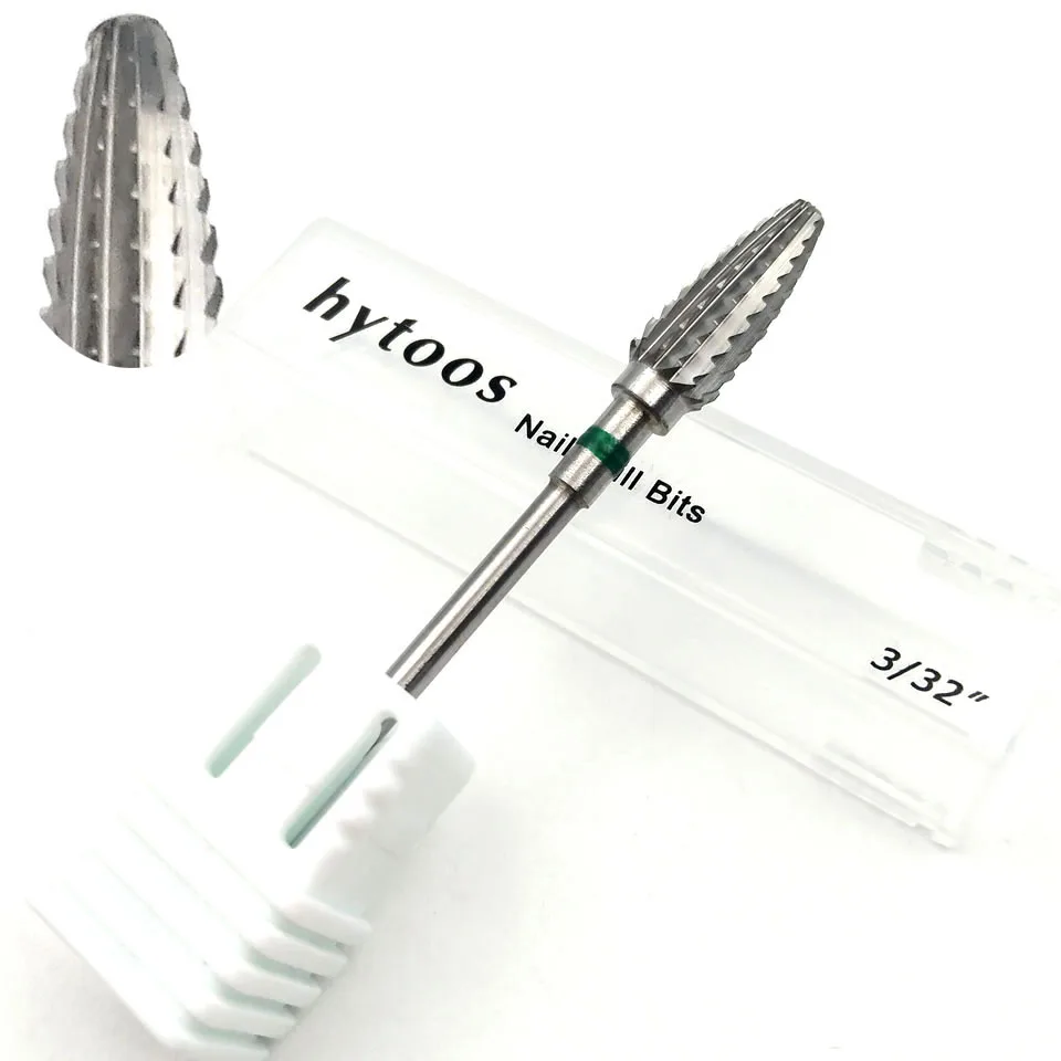 HYTOOS Nagelbohrer 3/32 Zoll Wolframkarbid-Nagelbits Rotary Burr Fräser für Maniküre Elektrische Nägel Zubehör Werkzeug – Detail 5