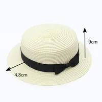 COKK Panama Simple Summer Beach Hat Female Casual Lady Women Flat Brim Bowknot Straw Cap Girls Sun Hat Chapeu Feminino - Image 6