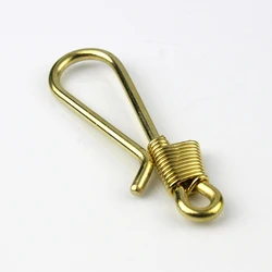 Brass Retro Wire Winding Keychain Belt U Hook Fish Hook Fob Clip 2 sizes Available