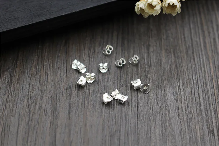 5 paare/los 100% 925 Sterling Silber Ohrring Zurück handgemachte Hohe Qualität Silber Ohrring Stopper Blöcke DIY Schmuck Machen Charms