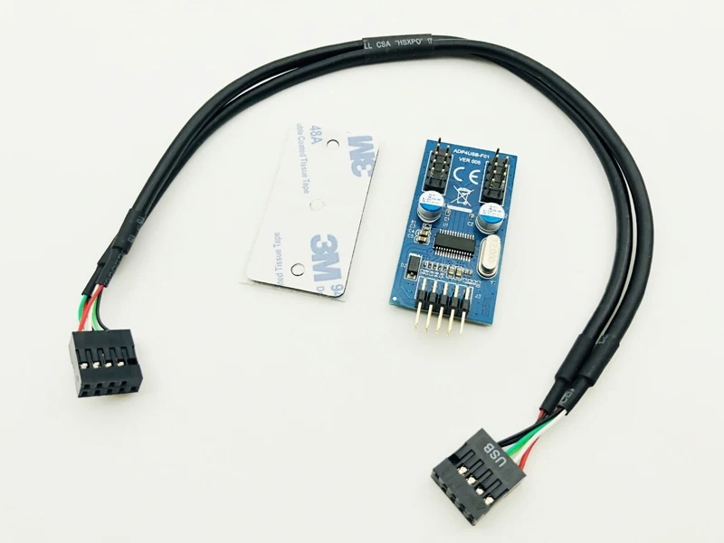 Motherboard USB 9Pin Multiplier Splitter 1 to 2 Extension Cable USB Adapter Card HUB 9 pin Connector Port Multiplier for Desktop