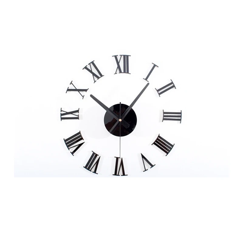 limited rushed  new arrival real acrylic quartz mirror needle watch wall stickers fashion clock fairy