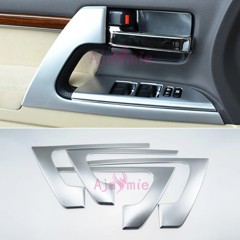 Chrome Car Styling Interior Door Holder trims Handle Cover Panel Overlay Frame 2008-2018 For Toyota Land Cruiser 200 Accessories