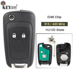 KEYECU  315/ 433MHz ID46 Chip Flip Remote Car Key Fob 2 Button for Opel Vauxhall Corsa Astra Zafira for Holden Barina Cruze Trax