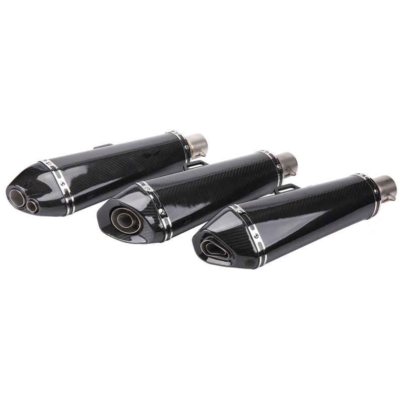 TKOSM Universal Motorcycle Modified Scooter 470MM Real Carbon Fiber Exhaust Muffle Pipe Fit for Most Motorcycle ATV Nice Sound