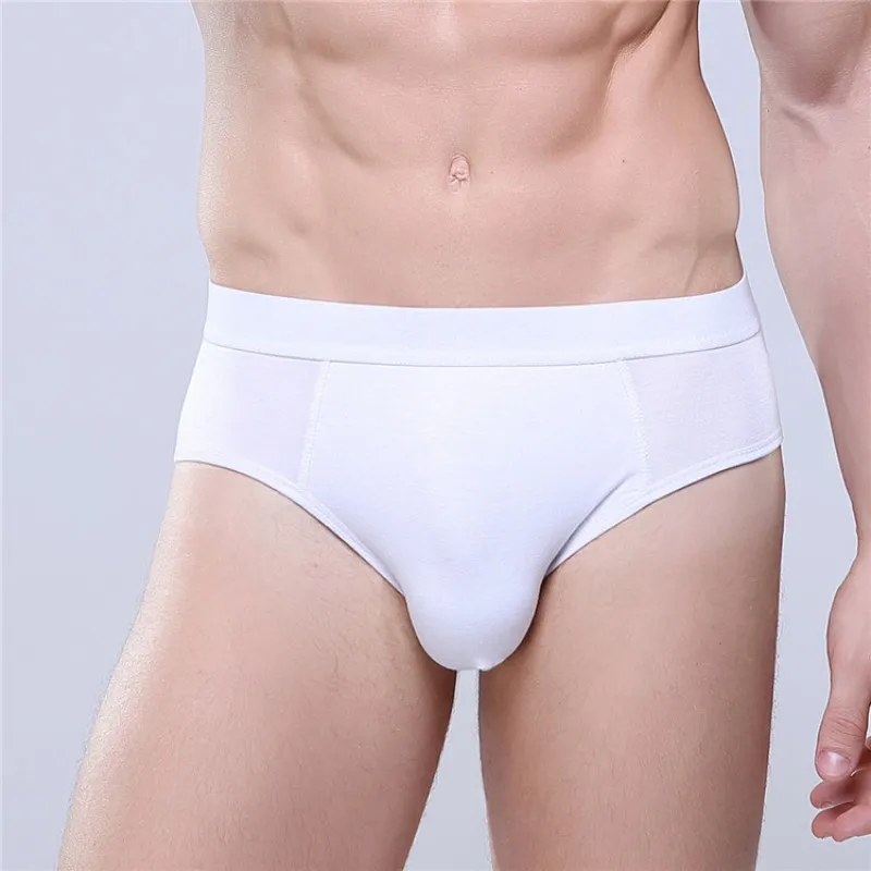 DANJIU Solid Simper Style Modal Underwear for Fashion Yong Man Breathable High Elasticity Soft Breifs Middle Waist U Convex Bag