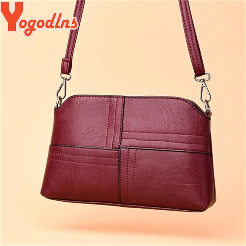 Yogodlns Casual PU Leather Women Crossbody Bag Shoulder Messenger Bags For Female Mother Small Phone Purse Bags High Quality