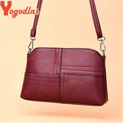 Yogodlns Casual PU Leather Women Crossbody Bag Shoulder Messenger Bags For Female Mother Small Phone Purse Bags High Quality