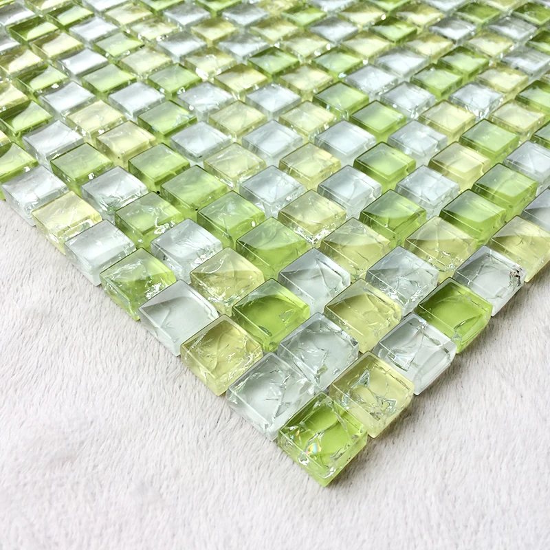 

Ice crackle clear glass Mosaic Tile Kitchen Countertop backsplash tiles TV background wall fireplace decoration