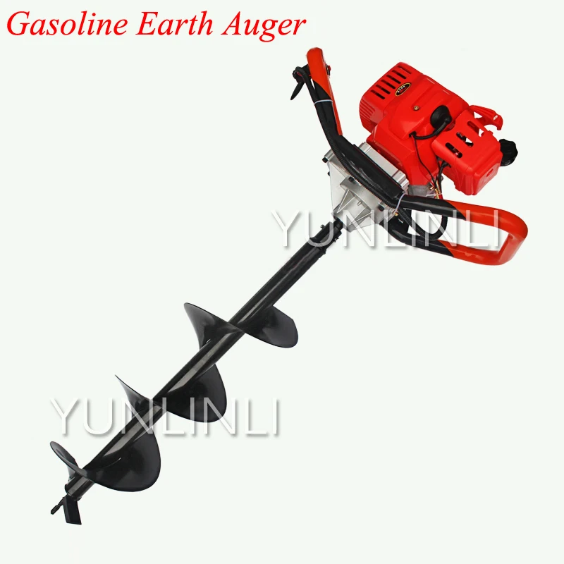 

52CC Gasoline Earth Auger With 10cm Drilling Head High Power Two Stroke Gasoline Hole Drilling Machine For Garden Tools