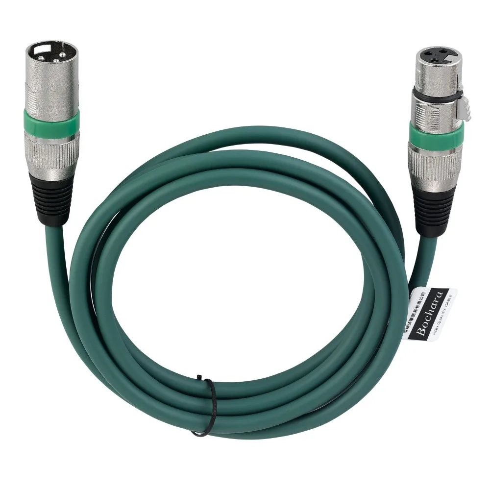 Bochara 3Pin kabel xlr męski na żeński M/F kabel Audio folia + pleciony ekranowany do mikser do mikrofonu wzmacniacz światło sceniczne 10Pack