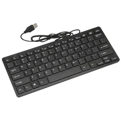 with Thai  Arabic  Russian Hebrew sticker Black Ultra thin Quiet Small Size 78 Keys Mini Multimedia USB Keyboard For Laptop PC