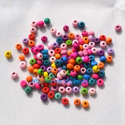 500pcs In A Lot DIY Jewelry Findings 4*5MM Round Shape Beads Mix Color Wooden Beads Accessories Bracelet Making Department