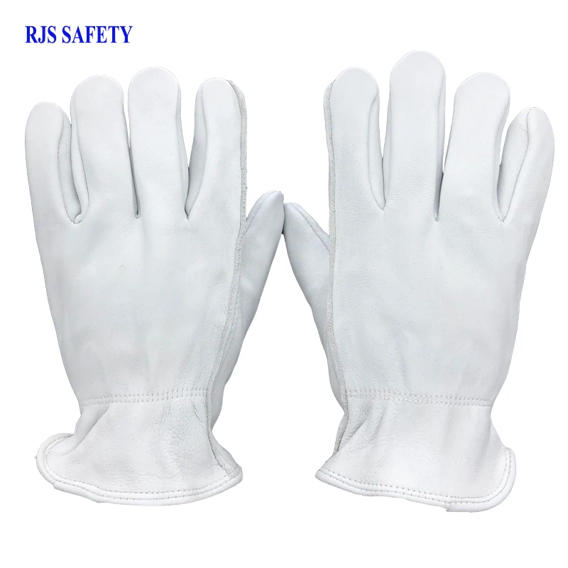 

RJS Safety Work Gloves Sheepskin Leather Working Welding Gloves Safety Protective Garden Sports MOTO Wear-resisting Gloves 4023