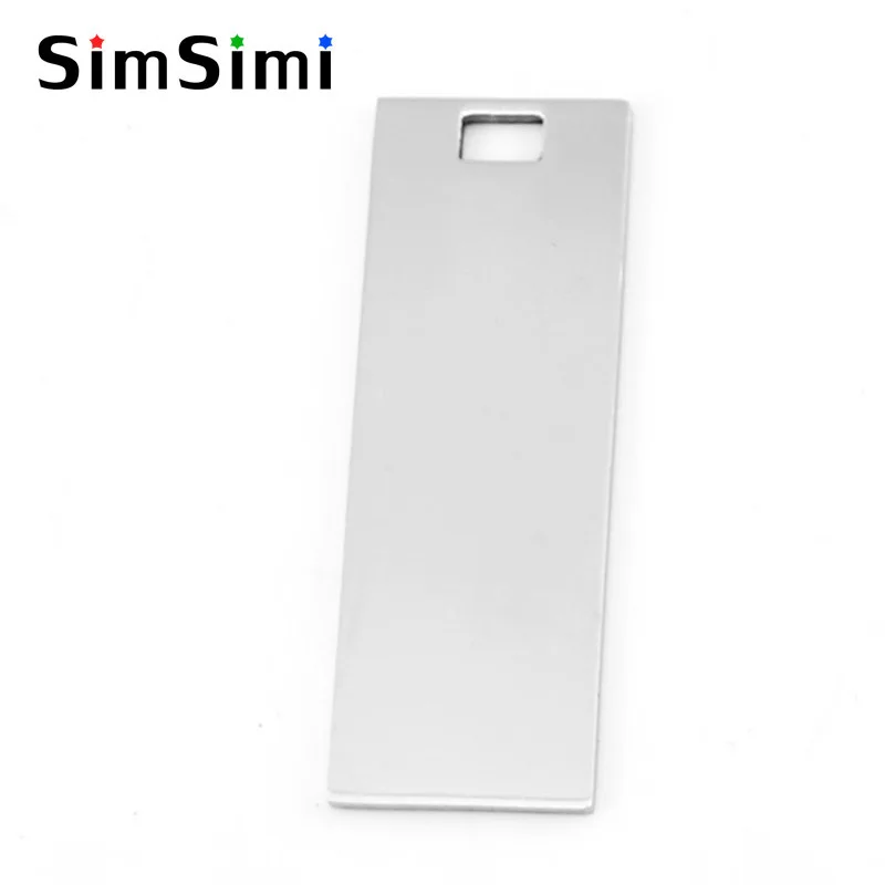 

100pcs stainless steel 13x37mm Rectangle Bar Blank Pendant For Customized DIY Print both sides mirror polished wholesale