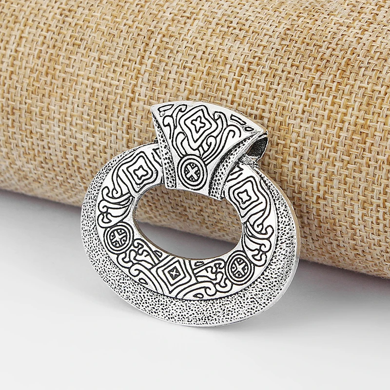 4PCS Ethnic Abstract Large Hollow Round Charms Pendants for Necklace Choker DIY Jewelry Findings Making 45x42mm