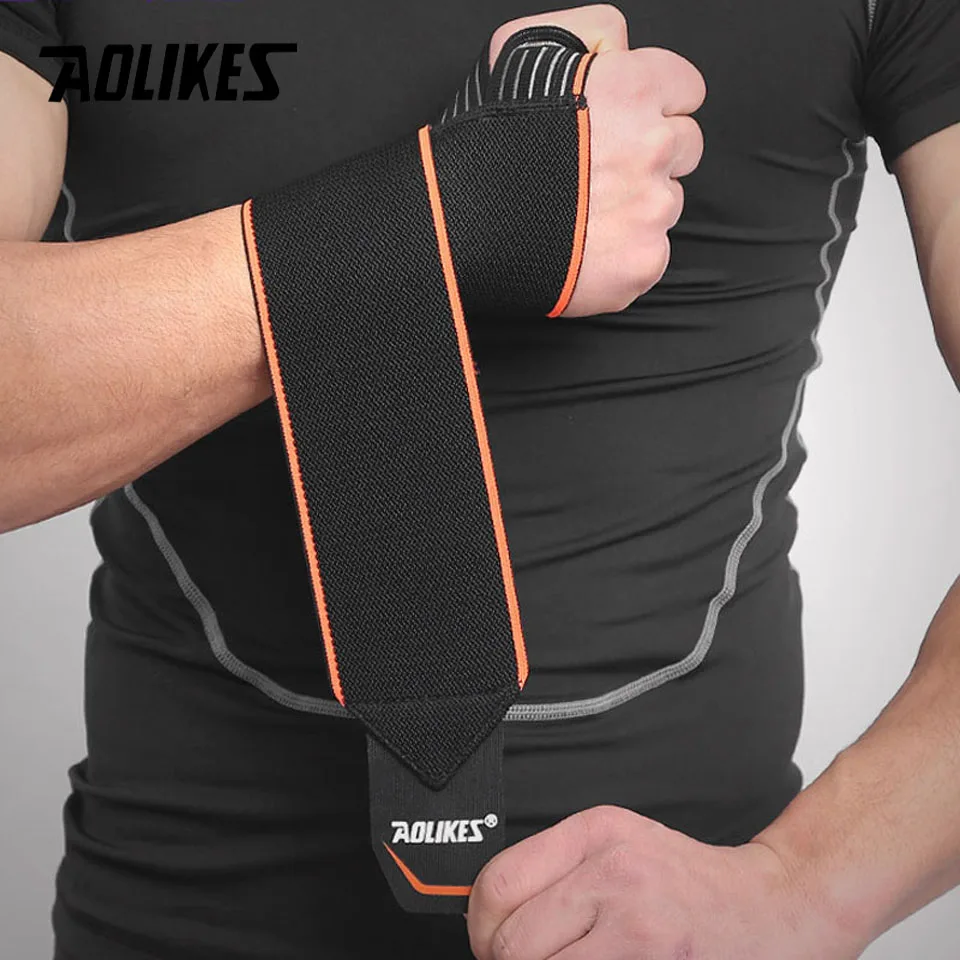 AOLIKES 1PCS Sports Wrist Band Wrist Support Strap Wraps Hand Sprain Wraps Bandage Fitness Training Safety Hand Bands