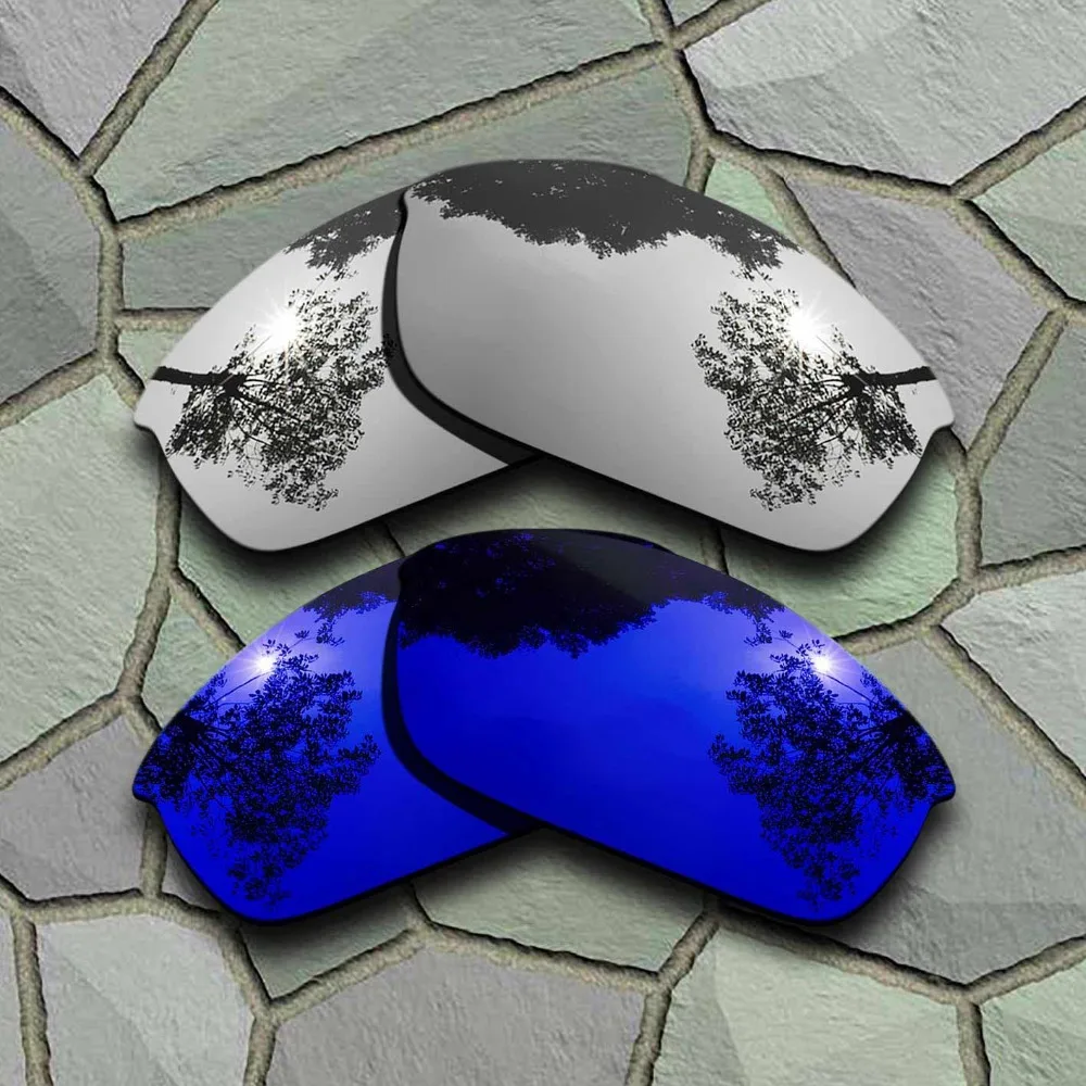 Chrome&Violet Blue Anti-Scratch Polarized Replacement Lenses for Oakley Flak Jacket