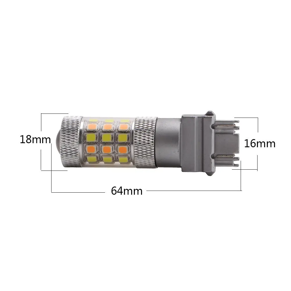 2 Pcs New Good (White Amber 3157 P27/5W 3357 3457 4157 4357) 42-SMD Switchback Dual Color LED Bulb Turn Signal tail DRL Light