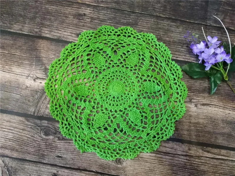 30cm Round Luxury Cotton Crochet Flowers Lace Coaster For Glass Wine Cup Coffee Mug Mat Placemat Pad Wedding Doily Table Kitchen