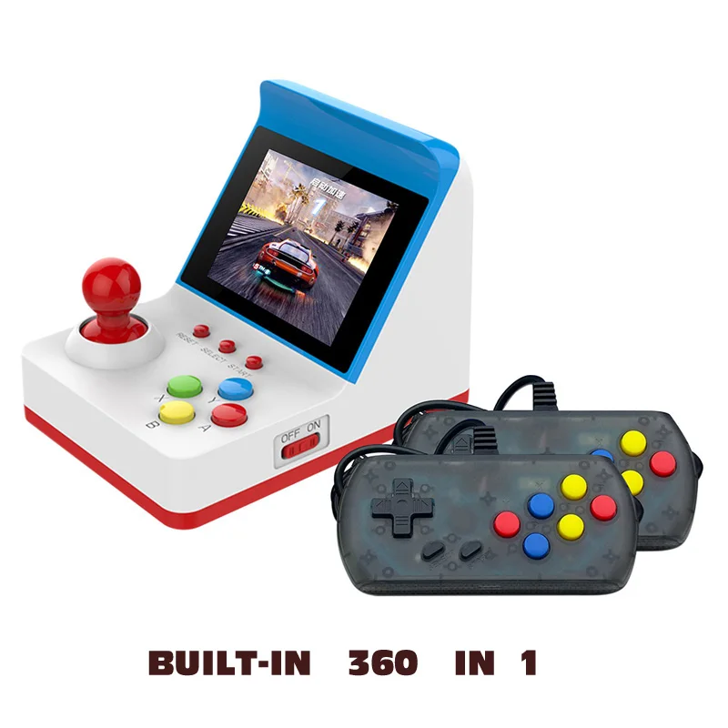 

Retro Arcade Game Console Handheld Game Machine Build-in 360 Classic Game,Dual Wired Joysticks, Support AV Out and Extra