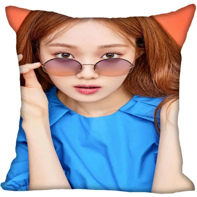 

New Custom Kpop Lee Sung Kyung Pillowcases Printed Square Pillowcase Home Decorative zipper Satin Pillowcases (One Side)