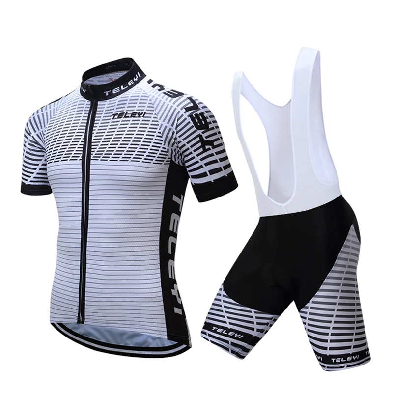 Teleyi Racing Sport Cycling Jersey Set Men Summer Short Sleeve Bicycle Cycling Clothing Ropa Ciclismo Quick Dry MTB Bike Jersey