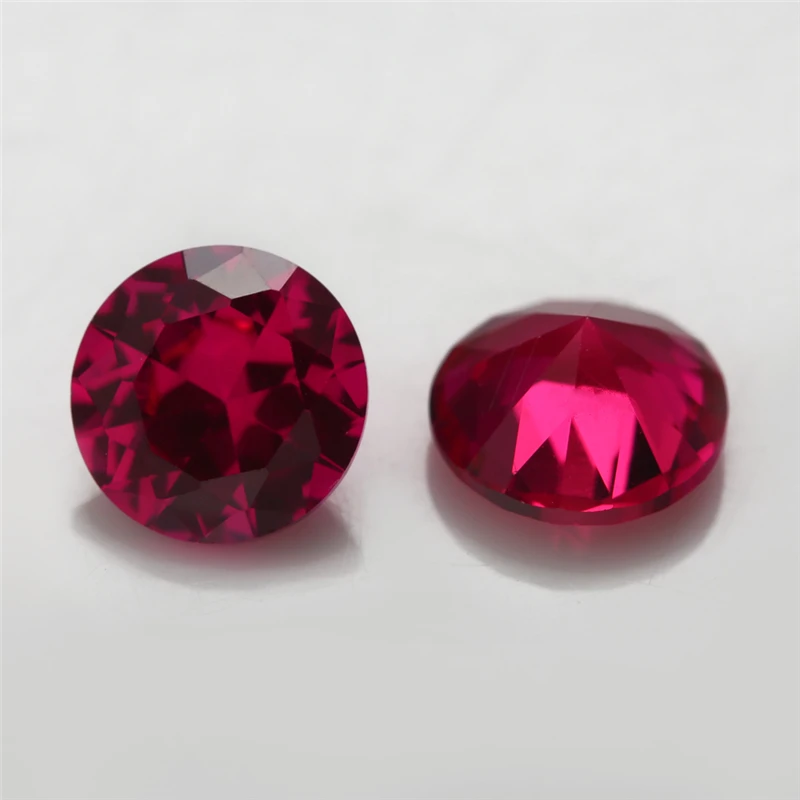 Synthetische Korund-Rotsteine, lose, 3,25 mm bis 10,0 mm, runder Brillantschliff, für die Schmuckherstellung, 5 # 8 # Verfügbare Farben – Detail 3