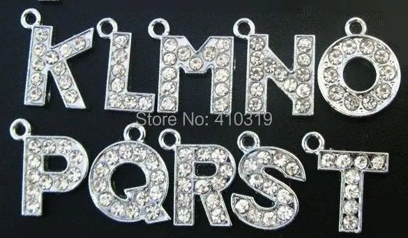 

Wholesale 260pcs/lot A-Z rhinestones diy letter Alphabet pendant hang charm
