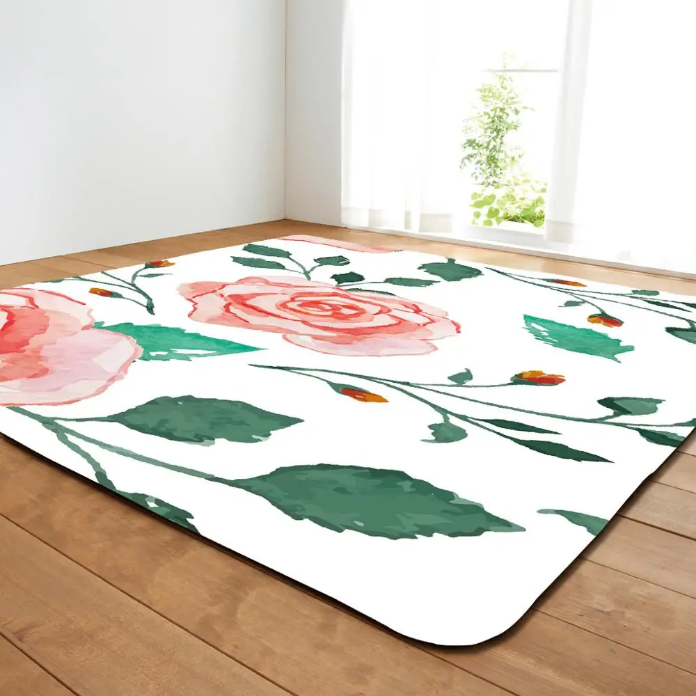 

Flowers 3D Painted Large Area Carpets For Living Room Non-slip Home Carpet Great Room Decoration Bedroom Floor Mats Bedside Rugs