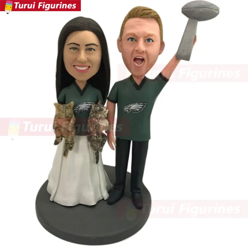 

Personalized Wedding Cake Topper Philadelphia Eagles Bobble Head Wedding Topper