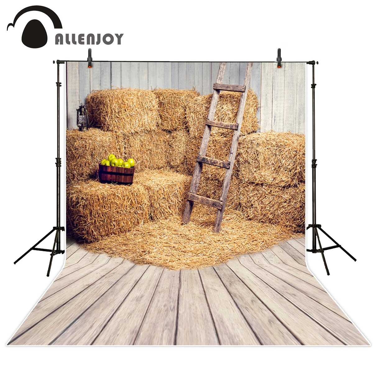 Allenjoy fall photography Background Barn straw wood farm autumn countryside ladder kids fantasy backdrop photophone photoshoot