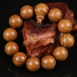 Buddhist Wooden Bracelets ,Natural Green Sandalwood Bead Bracelet,Prayer Big Bead Mala Bracelet Women Men Jewelry