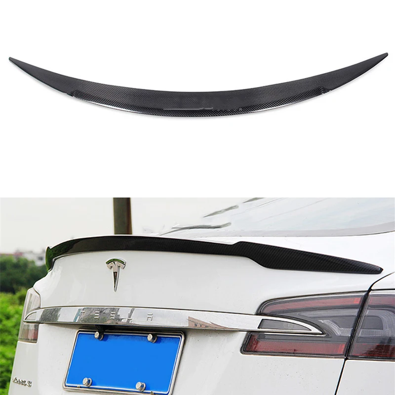 For Tesla Model S 2015-2021 Rear Wing Spoiler, Trunk Boot Wings Spoilers carbon fiber 3M Paste