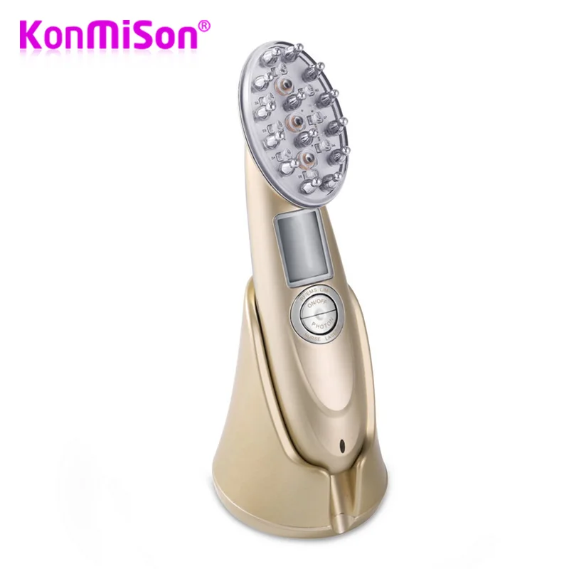 

Konmison Anti Hair Loss Comb RF EMS Nurse LED Photon Laser Stimulate Hair Regrowth Brush Head Scalp Repair Hair Massager