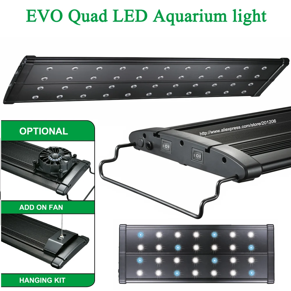 

60"-72"/150-180CM EVO Quad Plant Rianforest marine reef cichlid Aquarium Aquatic Pet Fish tank LED Light Lamp Lighting fixture