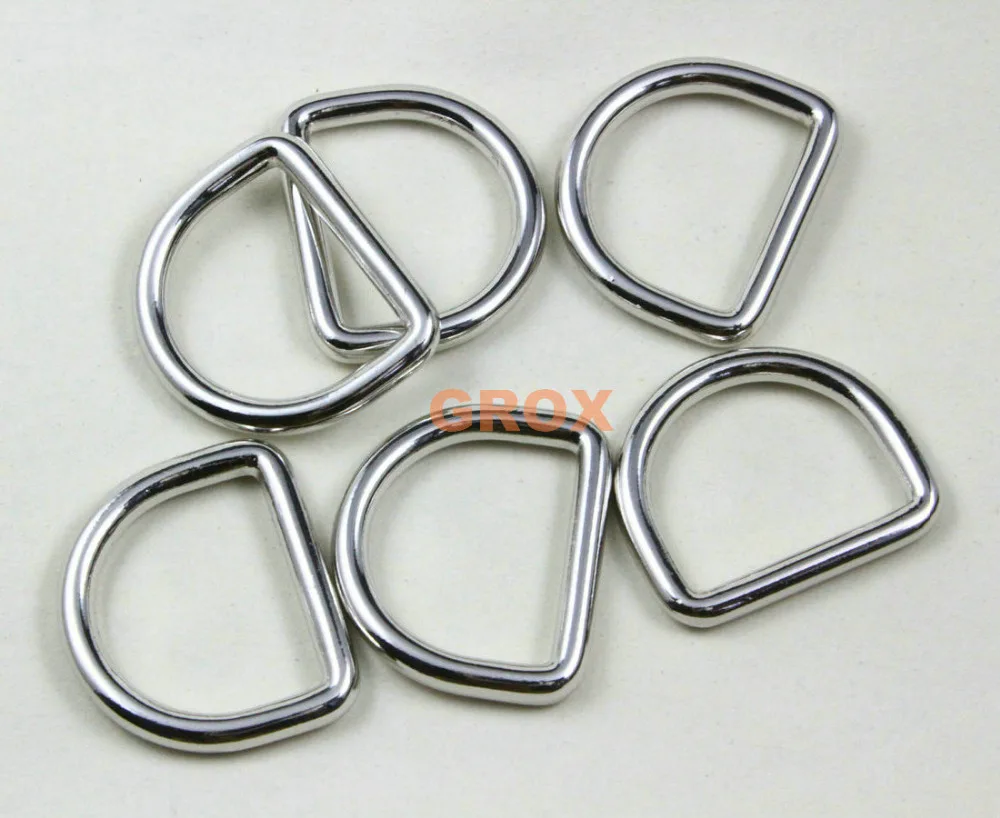 50 Pieces 26.5mm Nickel Color Welded Metal D Ring Purse Bag Dee Ring