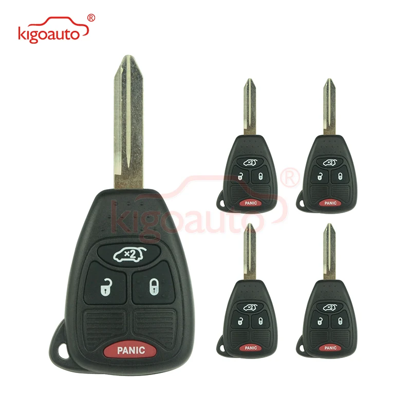 

Kigoauto 5pcs Remote head key shell case for Chrysler Dodge Jeep 3 button with panic