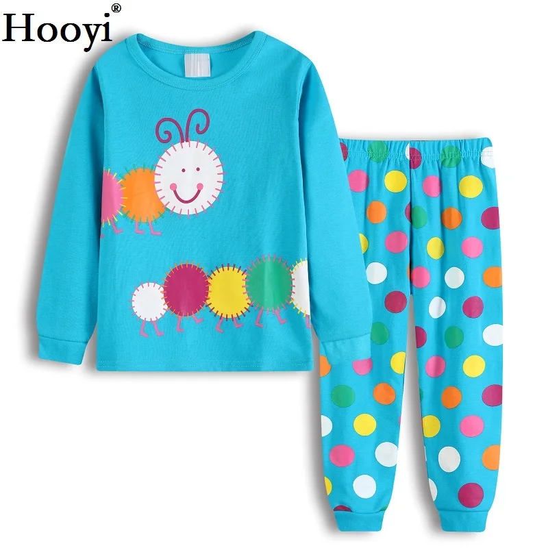 Ladybug Girl Clothes Suits Embroidery Cotton Baby Girls Pajamas Print Children Sleepwear Cartoon Pyjamas T-Shirt + Pant 2PCS Set