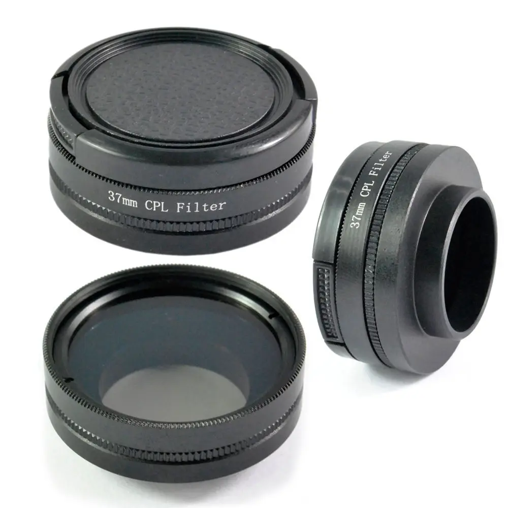 Zestaw filtrów CPL + UV 37 mm 2 w 1 Osłona obiektywu + pierścień adaptera gopro do GoPro HD Hero 3 3+ 4