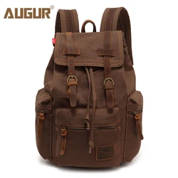 AUGUR-Sac d'école en toile vintage SR pour hommes, sacs de voyage pour hommes, grande capacité, sac rétro pour ordinateur portable, nouvelle mode