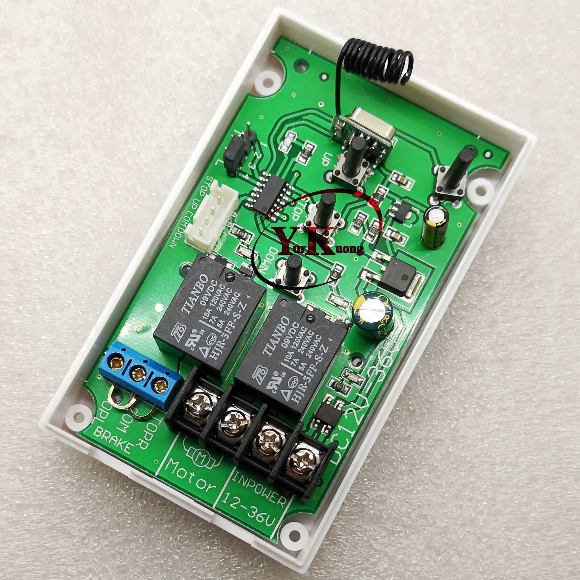 DC Motor Remote Switch Controller 12V 16V 24V 36V Motor Forwards Reverse Up Down Wall Transmitter Manual Button Limited Switch