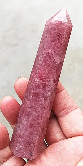 

Натуральный редкий клубничный яркий кварцевый кристалл, точечное лечение