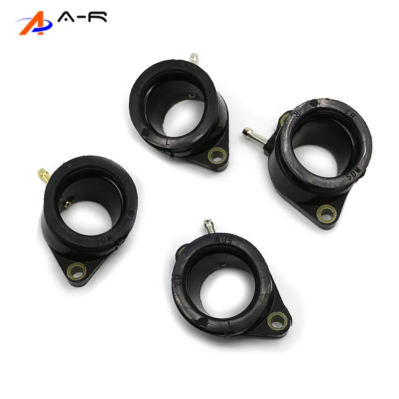 4 Piece Motorcycle Carburetor Carburateur Intake Manifold Joint Boot 5DM-13586-01 For Yamaha FZS600 FAZER FZS 600 1998 - 2003