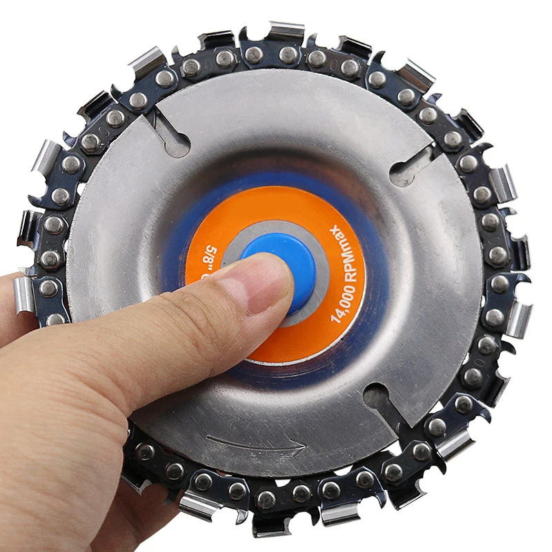 Disco y cadena de amoladora de 4 pulgadas, cadena de corte abrasivo fino de 22 dientes para amoladora angular 100/115