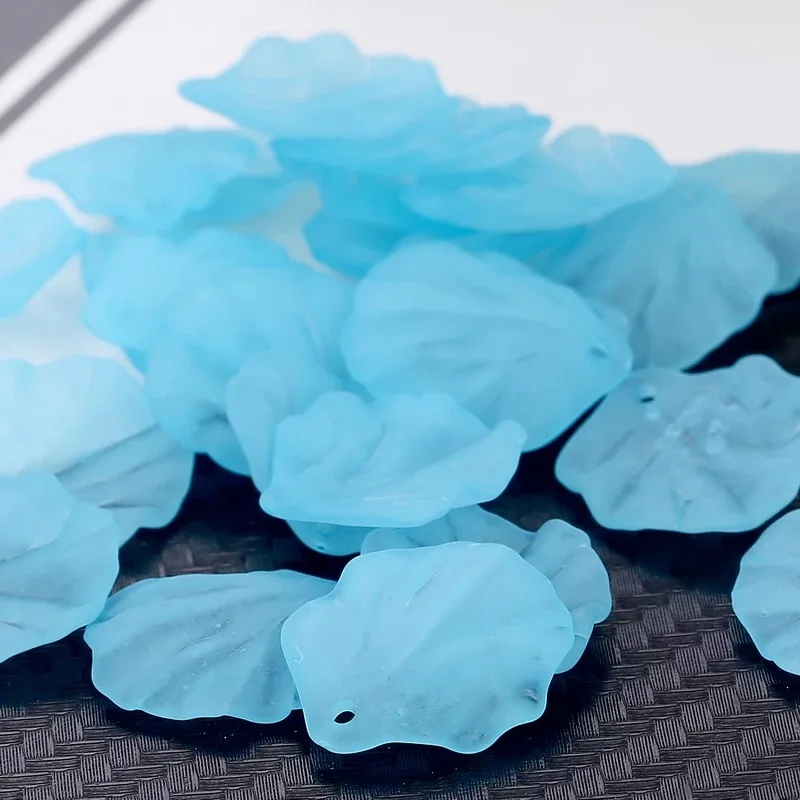 30pcs petals akril 18x20mm haja ékszer Sportalsó gyöngyök Áttetsző Fénytelen Lengyel gyöngyök illeszkedő ékszer handmade DIY kézműves kiegészítők